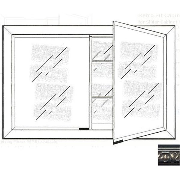Afina Corporation Afina Corporation DD2721RVALSV 27 in.x 21 in.Recessed Double Door Cabinet - Valencia Silver DD2721RVALSV